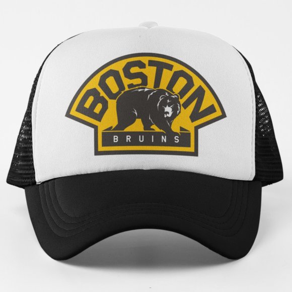NEW Boston Bruins Away Alt Redux Retro Foam Trucker Mesh Snapback Hat 2TONE BLK - Picture 1 of 3